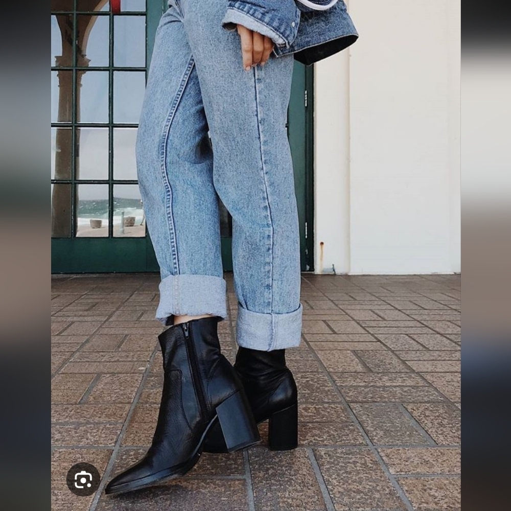 Tony Bianco Black Leather Ankle Boots_6